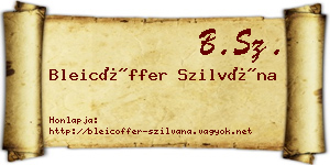 Bleicöffer Szilvána névjegykártya